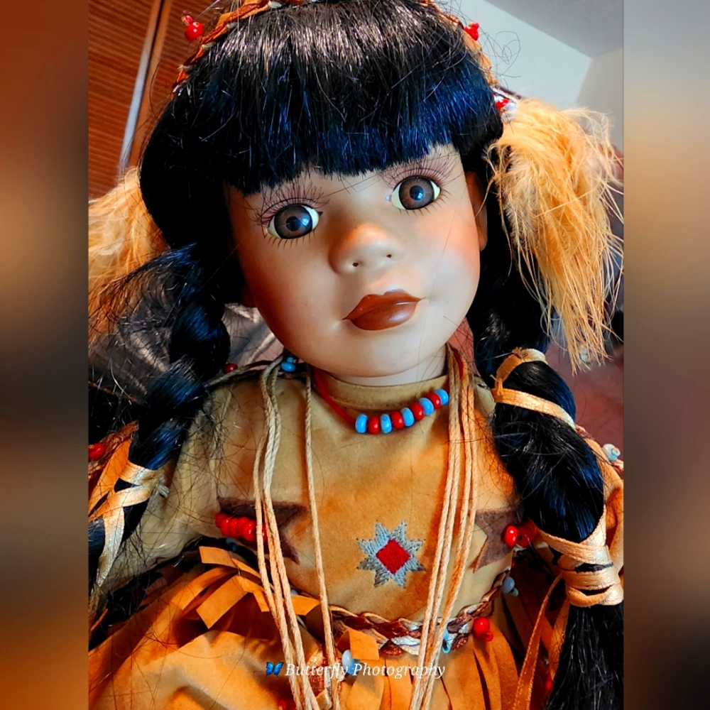 Limited Edition Budweiser Collectible Native American Porcelain Doll